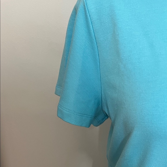 Candace Cameron Bure Light Blue Midi Flutter-Sleeve T-Shirt Dress Round Neckline - Picture 4 of 11